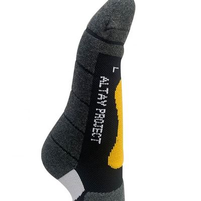 Performance di rilevamento degli aghi per adulti Inverno Logo termico personalizzato Merino calze da sci in lana