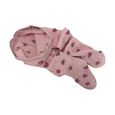 Comode calze per bambine in cotone traspirante con cuori rosa