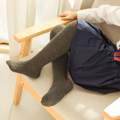 Modello solido Custom ragazze calze scolastiche pettinate cotone leggings di compressione per bambini
