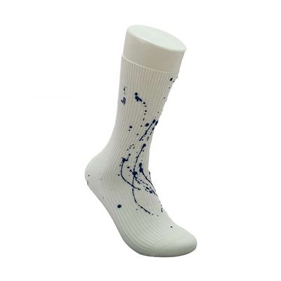 Stile regolare calze di cotone bianche da uomo con stampa antiscivolo e inchiostro personalizzato