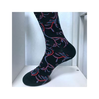 Calzini da uomo stile hip hop stile strada etichetta personalizzata calzini di cotone nero con stampa personalizzata