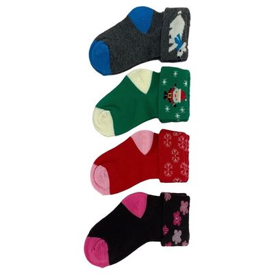 12-24M Calzini per bambini a maglia in cotone biologico con design e comfort strutturati