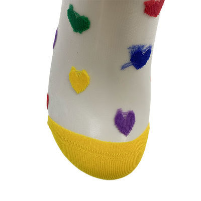 Sessuale calze a forma di cuore Jacquard Scarpe di seta di cristallo Calze trasparenti per donne per l' estate