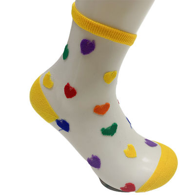 Sessuale calze a forma di cuore Jacquard Scarpe di seta di cristallo Calze trasparenti per donne per l' estate