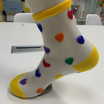 Sessuale calze a forma di cuore Jacquard Scarpe di seta di cristallo Calze trasparenti per donne per l' estate