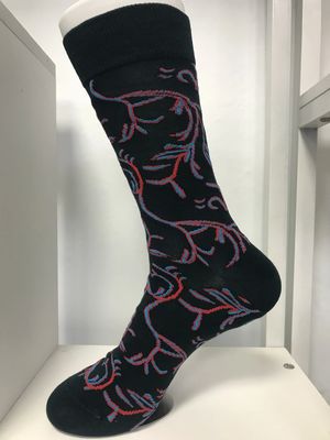 Calzini da moda da uomo in poliestere di cotone con logo personalizzato e rilevamento aghi