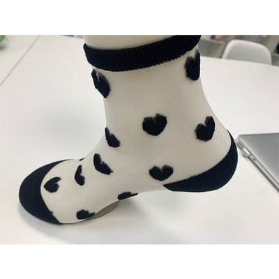 Come immagine donne personalizzate nero bianco sexy pizzo scarpe a maglia media lunghezza del polpaccio per l' estate