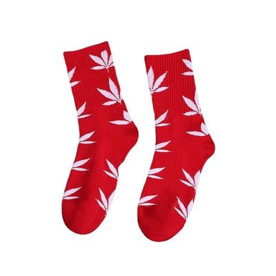 Calzini semplici con disegno di foglia Calzini di cotone Spandex Casual per donne e uomini 36-39 Dimensione donna