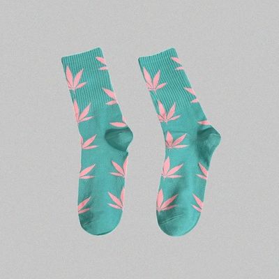 Calzini semplici con disegno di foglia Calzini di cotone Spandex Casual per donne e uomini 36-39 Dimensione donna