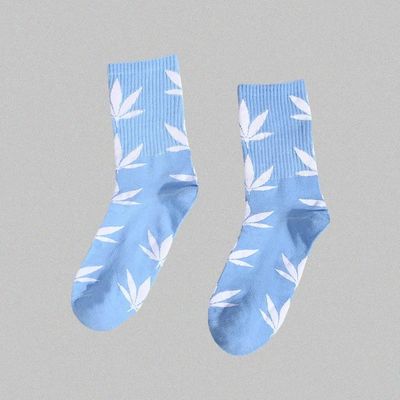 Calzini semplici con disegno di foglia Calzini di cotone Spandex Casual per donne e uomini 36-39 Dimensione donna