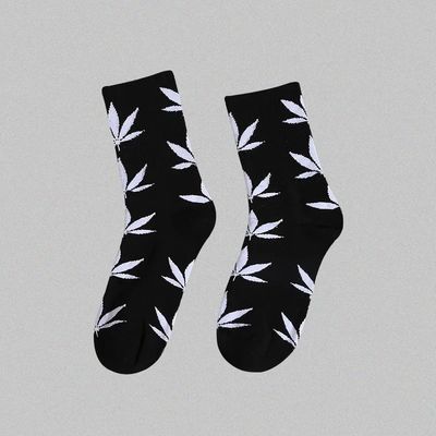 Calzini semplici con disegno di foglia Calzini di cotone Spandex Casual per donne e uomini 36-39 Dimensione donna