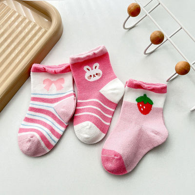 Personalizzazione traspirante calze per bambini di cartone animato di moda carina con stampa 0-12 mese e 1-3 anni