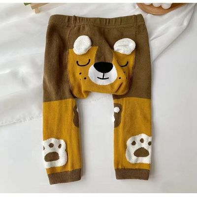 Confortevoli collant per bambini con orecchie 3D e graziosi disegni di animali in cotone spessa