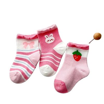 Spessore standard calze per bambini traspiranti con stampa rosa fragola stagione invernale