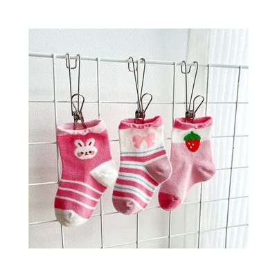 Spessore standard calze per bambini traspiranti con stampa rosa fragola stagione invernale