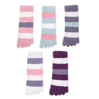 Anti-slip Donna Corallino Lana Cinque dita Inverno Spesso Acconciante Strisciato Cinque dita Calzini giornalieri