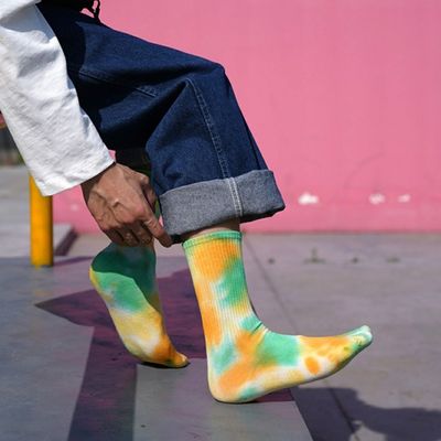 UNISEX 37-44 EU Dimensione Tie Dye Thin Candy Color Print Custom Calze sportive in tubo di cotone