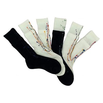 Calzini sportivi lunghi da basket in cotone bianco pettinato con caviglia alta e assorbimento del sudore