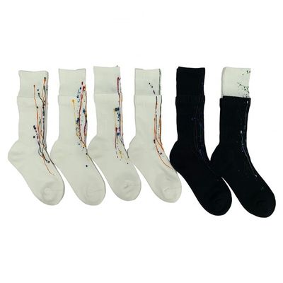 Calzini sportivi lunghi da basket in cotone bianco pettinato con caviglia alta e assorbimento del sudore