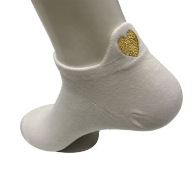 5% di tessuto spandex calzini da donna con ricamo al cuore traspirante e confortevole