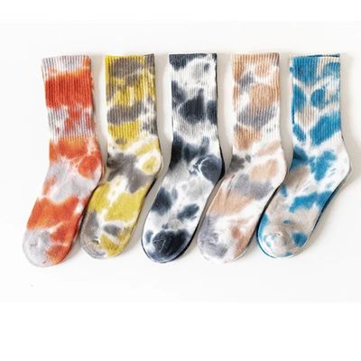 Calzino in autunno traspirante cravatta colorante moda fresca uomini donne calzini a caviglia alta stile regolare