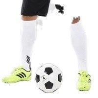 Funzione antiscivolo Calzini da calcio per bambini con materiale spessa e strisce alti al ginocchio