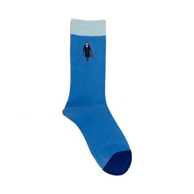Calzini a maglia per donne rosso blu carino stampato ricamo antiscivolo calzini personalizzati