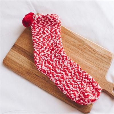 70%poliestere 30% elastano calze da pavimento di velluto di corallo LZ-21-CL8011 per l'inverno