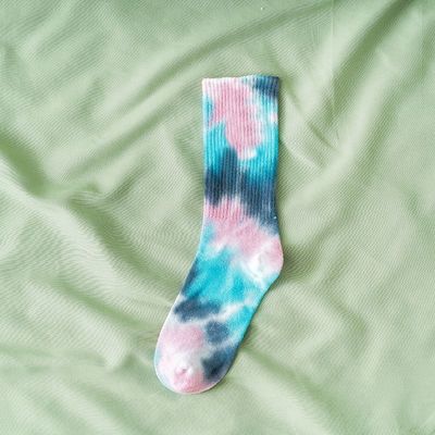 Stile regolare Tie Dye Long Tube Calze unisex con materiale di poliestere di cotone spandex