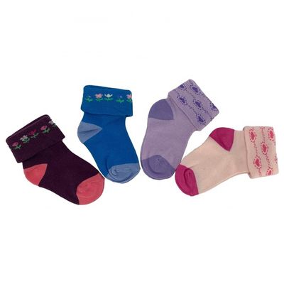 Nessun rilevamento degli aghi Calzini di cotone per bambini in colori dolci con spessore standard