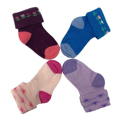 Nessun rilevamento degli aghi Calzini di cotone per bambini in colori dolci con spessore standard