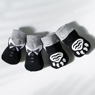 4PCS Calzature calde per cuccioli di cane Calzature per animali da compagnia morbide e traspiranti Magliette per cani piccoli Stile di squadra alta