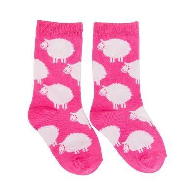 Calzini rosa pelosi per bambini con design antiscivolo e spessore standard
