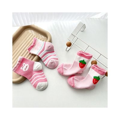Calzini di cotone rosa per bambini stile anti scivolamento calzini per bambini