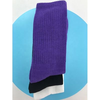 Calzini da basket a rilevamento aghi in viola 70% cotone pettinato 25% poliammide per correre