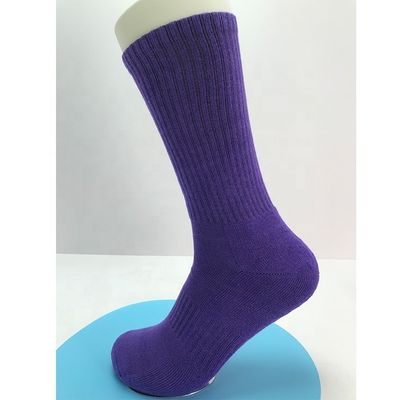 Calzini da basket a rilevamento aghi in viola 70% cotone pettinato 25% poliammide per correre