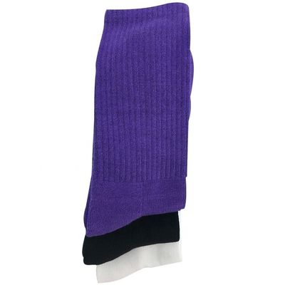 Calzini da basket a rilevamento aghi in viola 70% cotone pettinato 25% poliammide per correre