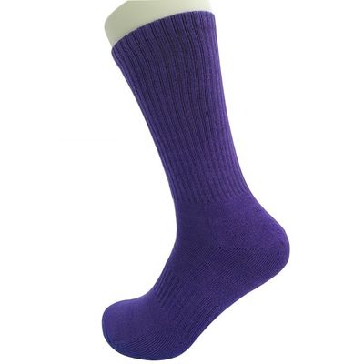 Calzini da basket a rilevamento aghi in viola 70% cotone pettinato 25% poliammide per correre