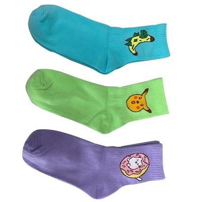 Calzini sportivi di cotone con design di anime divertente e rilevamento degli aghi