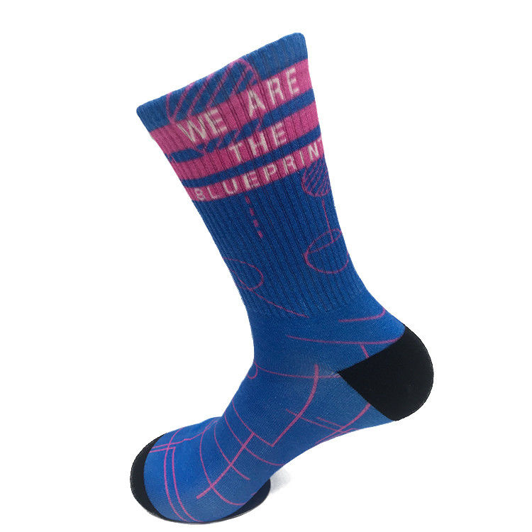 Calzini di cotone pettinato a 80% OEM Logo di design personalizzato Unisex Calzini di squadra traspiranti alla moda