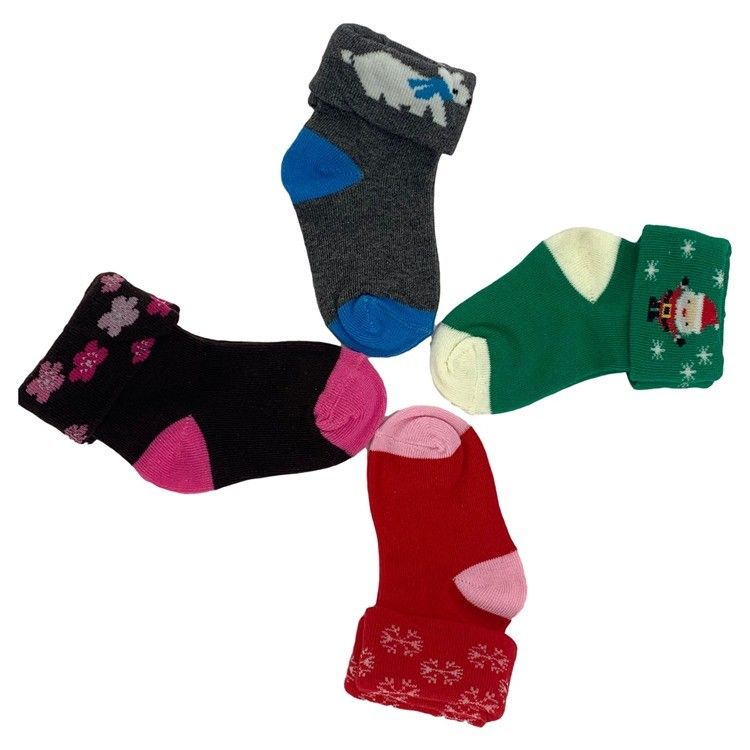12-24M Calzini per bambini a maglia in cotone biologico con design e comfort strutturati