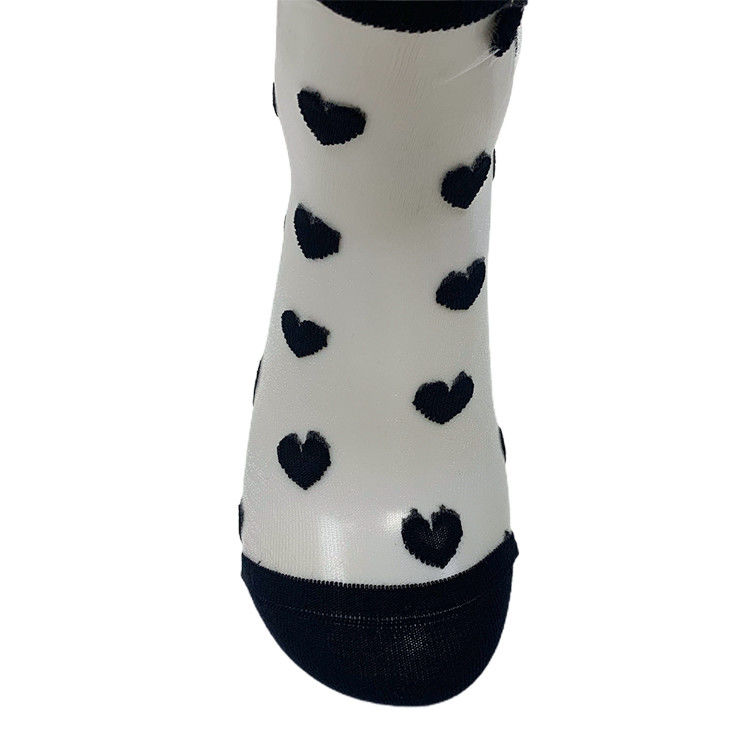 Come immagine donne personalizzate nero bianco sexy pizzo scarpe a maglia media lunghezza del polpaccio per l' estate