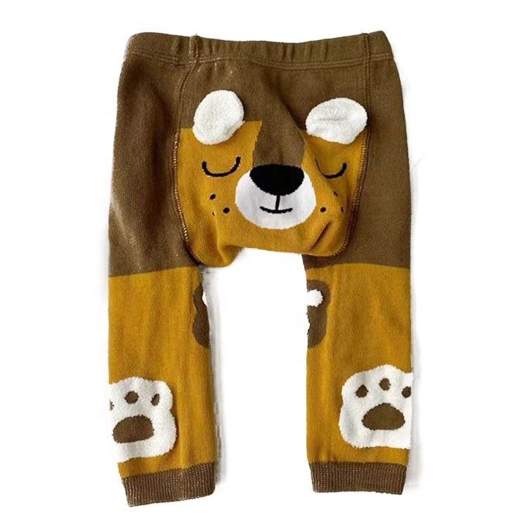 Nessun rilevamento degli aghi Bambini Bambine Pantaloni stretti con modello 3D di animali in cotone morbido
