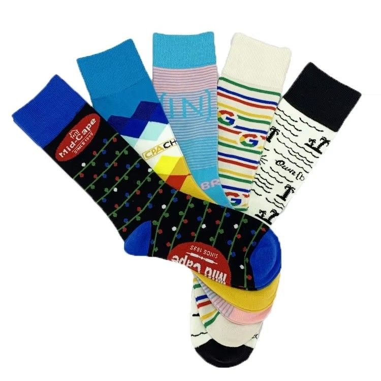 Calzini da uomo colorati personalizzati Posizione del logo Altri 80% cotone pettinato 17% poliammide 3% spandex