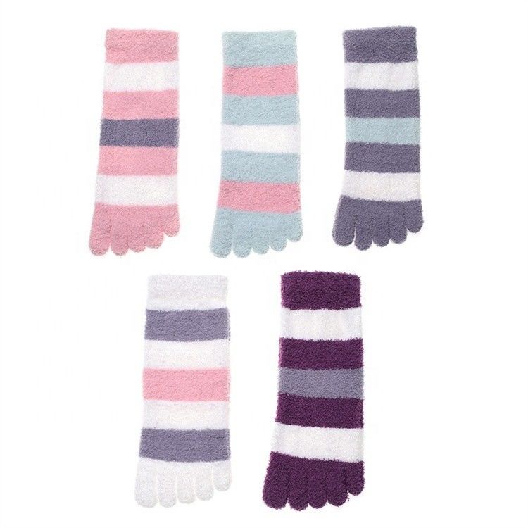Anti-slip Donna Corallino Lana Cinque dita Inverno Spesso Acconciante Strisciato Cinque dita Calzini giornalieri