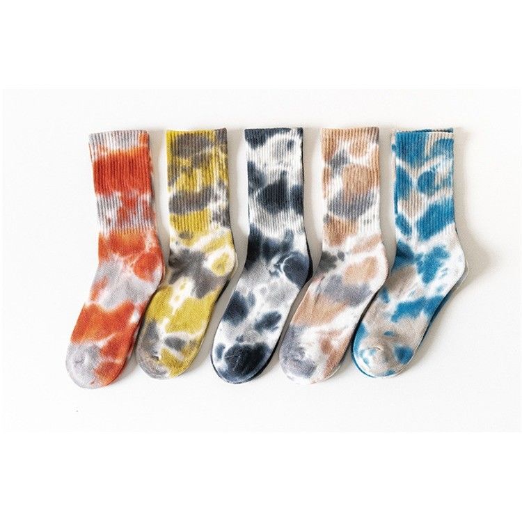 Estate 2023 Tecnologia di tie-dye su misura Calze da corsa a metà del polpaccio per UNISEX taglia UE 37-44
