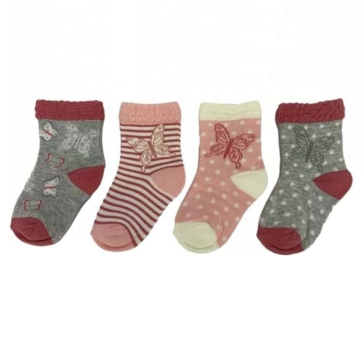 Calzini da bambino a strisce colorate Tessuto respirabile 70%Cottone 28%Polyester 2%Spandex