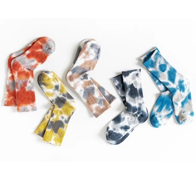 Calzino in autunno traspirante cravatta colorante moda fresca uomini donne calzini a caviglia alta stile regolare