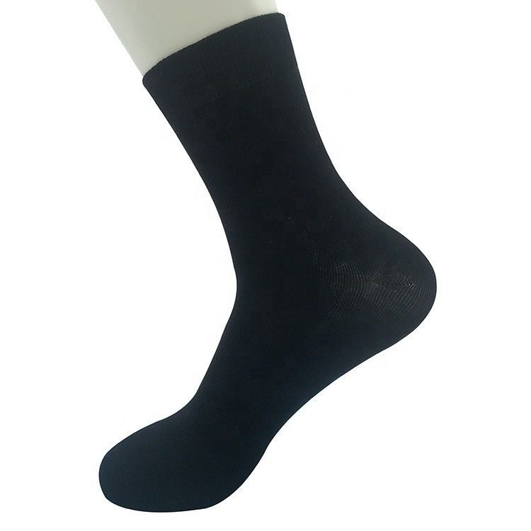 Calzini da abito in bambù di cotone da uomo Calzini casual a tubo corto a maglia massiccia nera traspirante