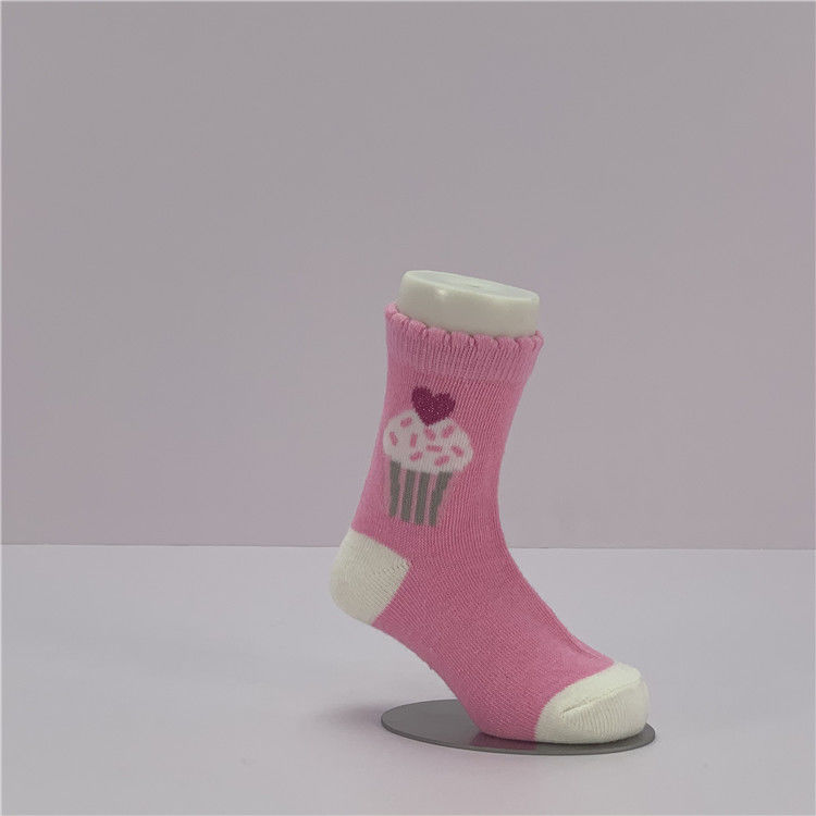 Modello di cartone animato Bambino Bambina Bambina Calzini di cotone organico rosa Per bambini 12-24 mesi